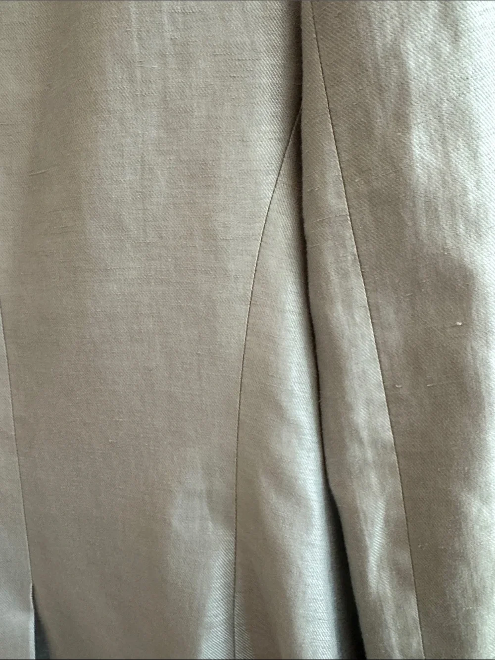 SMYTHE Long Shawl Blazer Metallic Linen Blend Silver Single Button Size 6